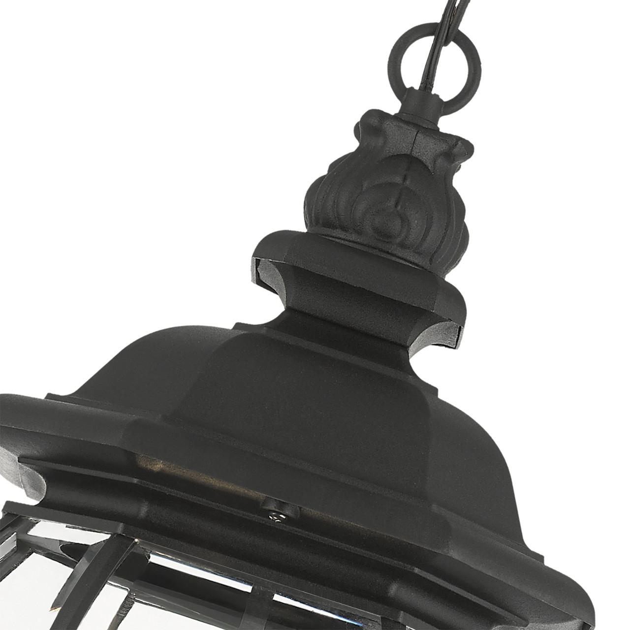 LIVEX LIGHTING 7705-14 4 Light Textured Black Outdoor Pendant Lantern