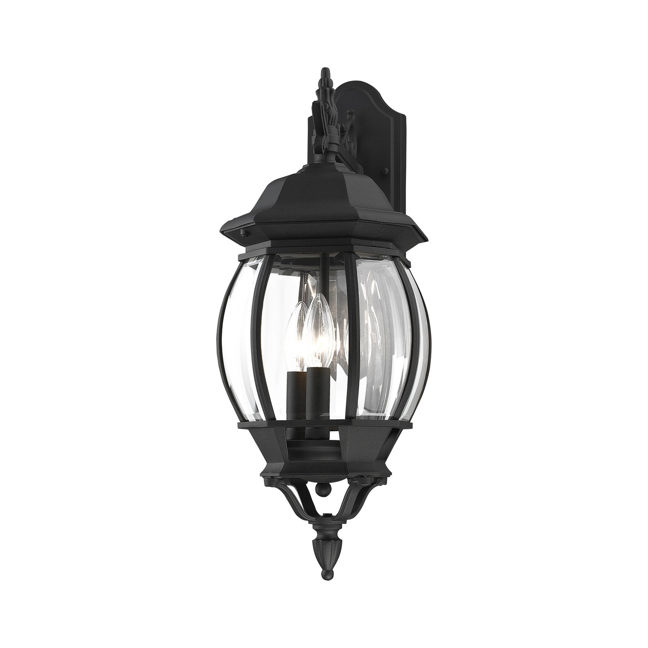 LIVEX LIGHTING 7707-14 Frontenac 3 Lt Textured Black  Outdoor  Wall Lantern