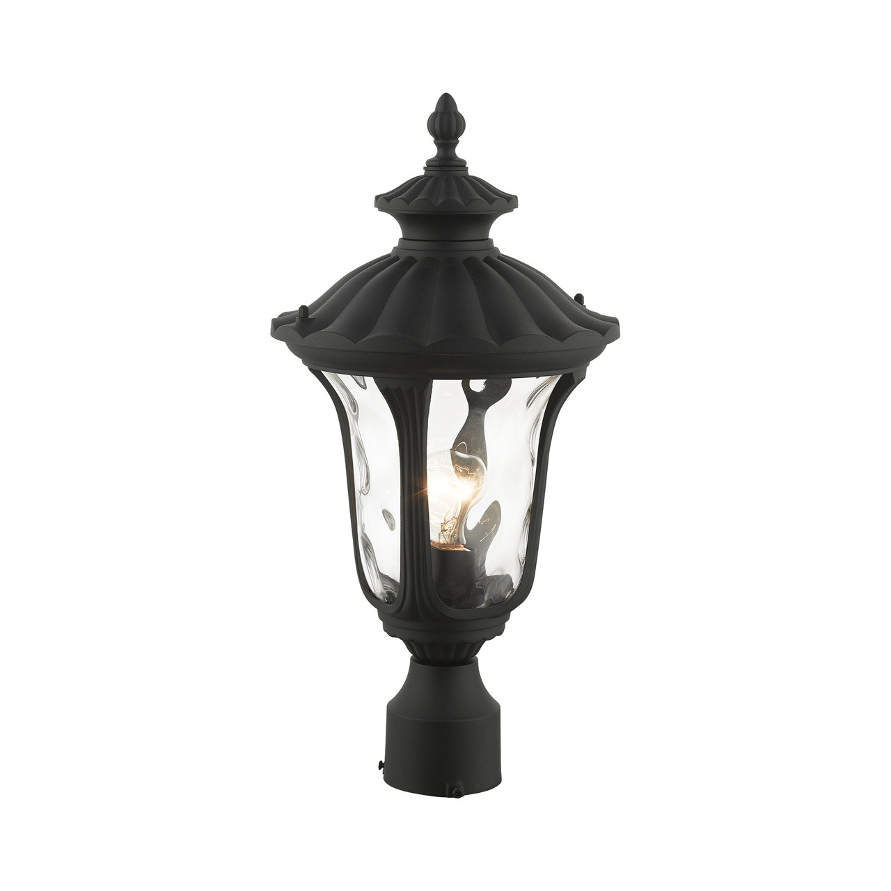 LIVEX LIGHTING 7848-14 1 Light Textured Black Outdoor Post Top Lantern