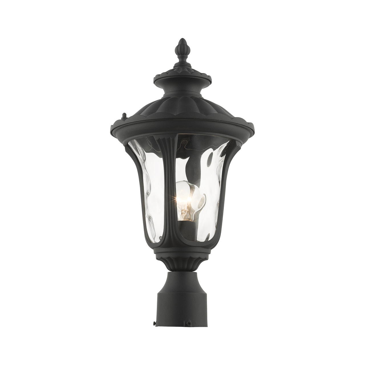 LIVEX LIGHTING 7848-14 1 Light Textured Black Outdoor Post Top Lantern