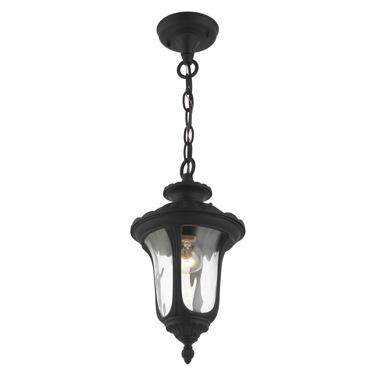 LIVEX LIGHTING 7849-14 1 Light Textured Black Outdoor Pendant Lantern