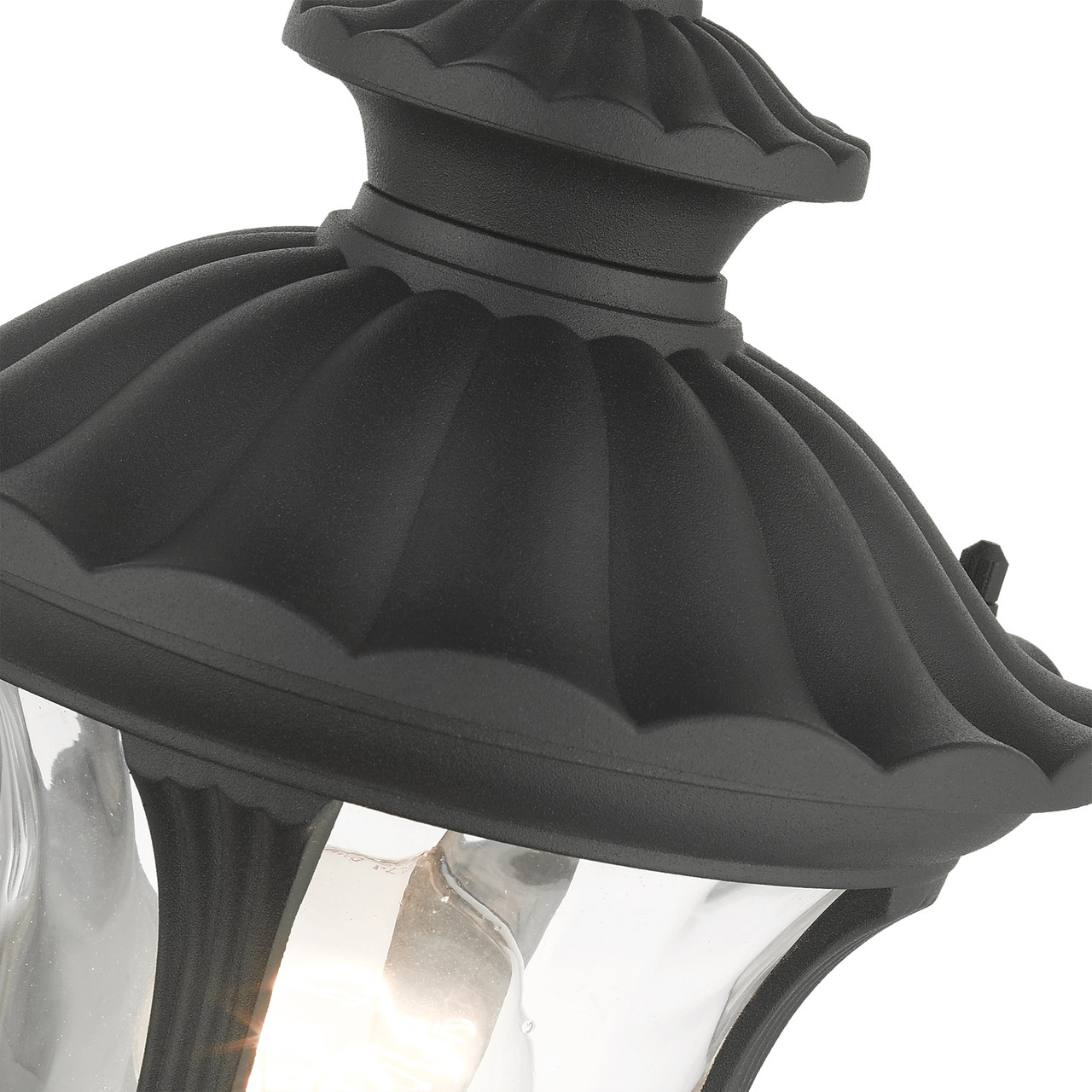 LIVEX LIGHTING 7849-14 1 Light Textured Black Outdoor Pendant Lantern