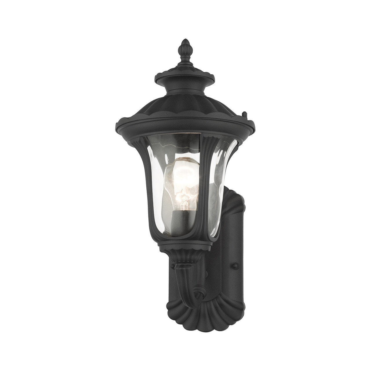 LIVEX LIGHTING 7850-14 Oxford 1 Lt Textured Black Outdoor Wall Lantern