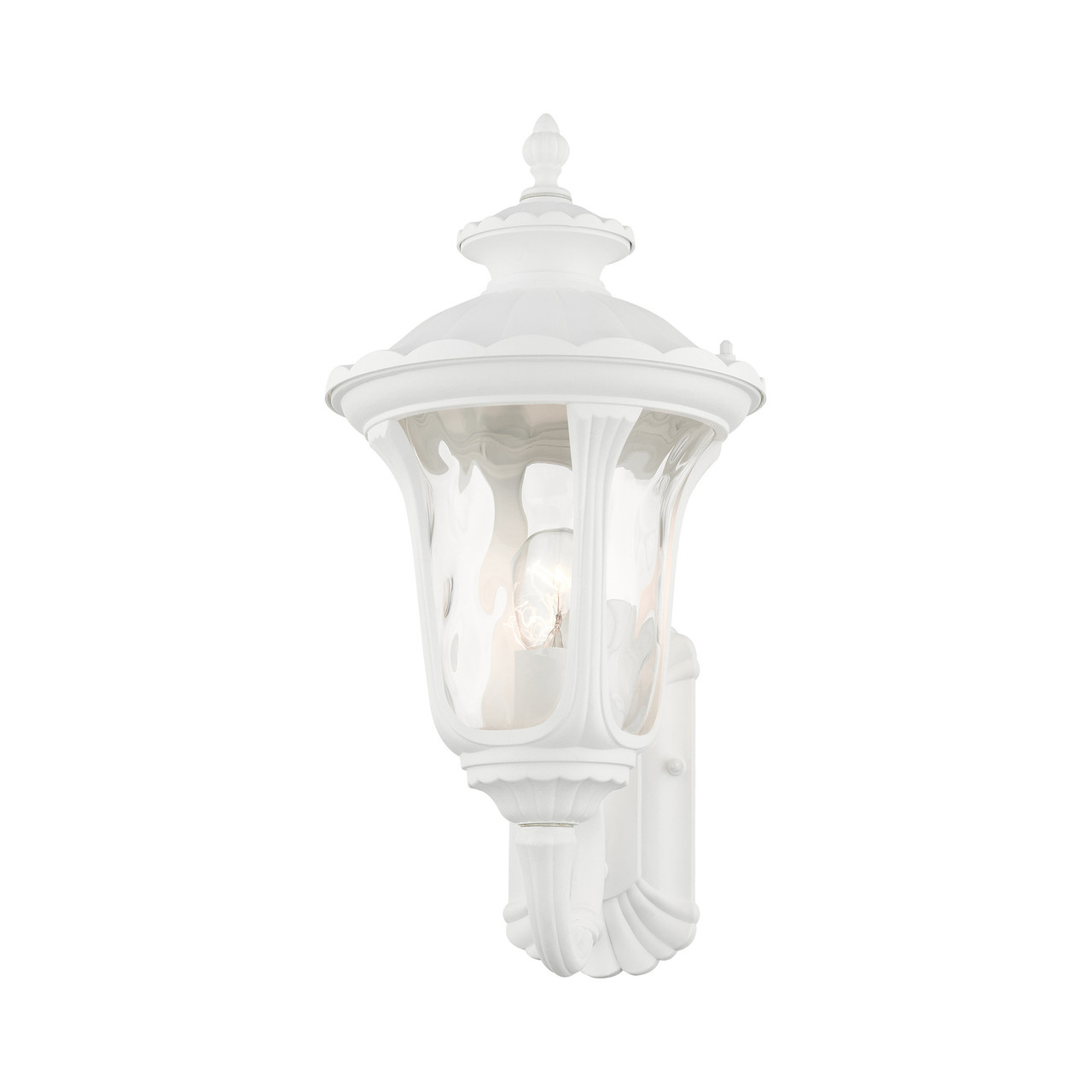 LIVEX LIGHTING 7852-13 Oxford 1 Lt Textured White Outdoor Wall Lantern