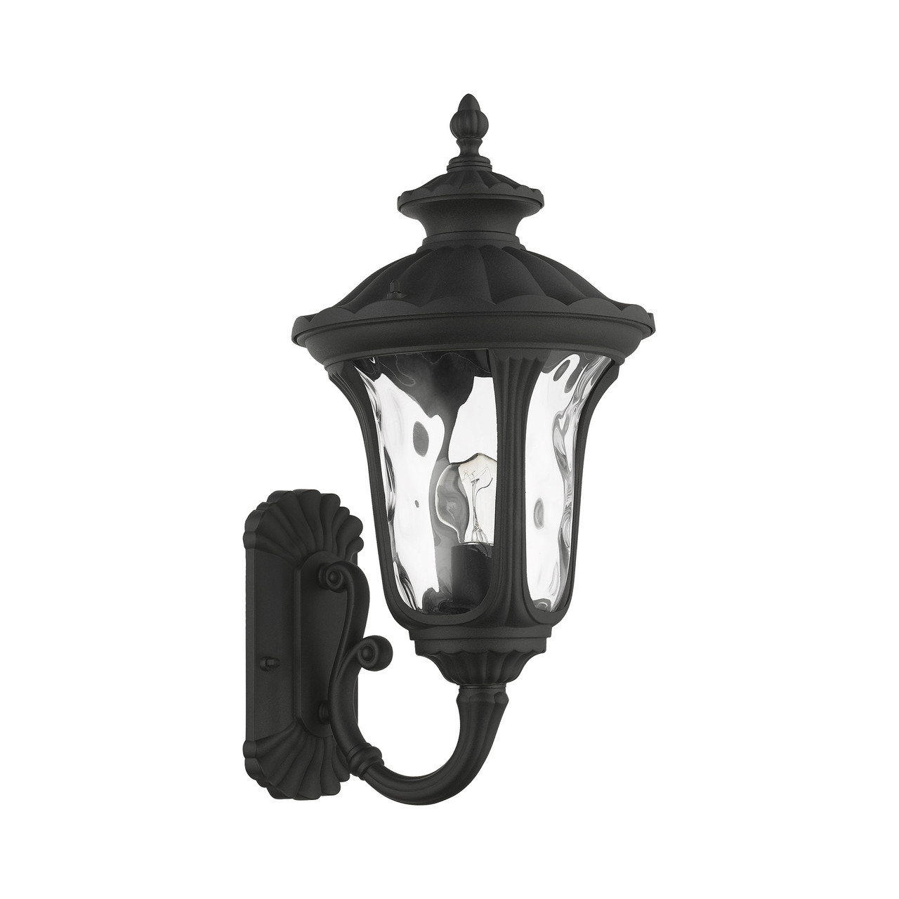 LIVEX LIGHTING 7852-14 Oxford 1 Lt Textured Black Outdoor Wall Lantern