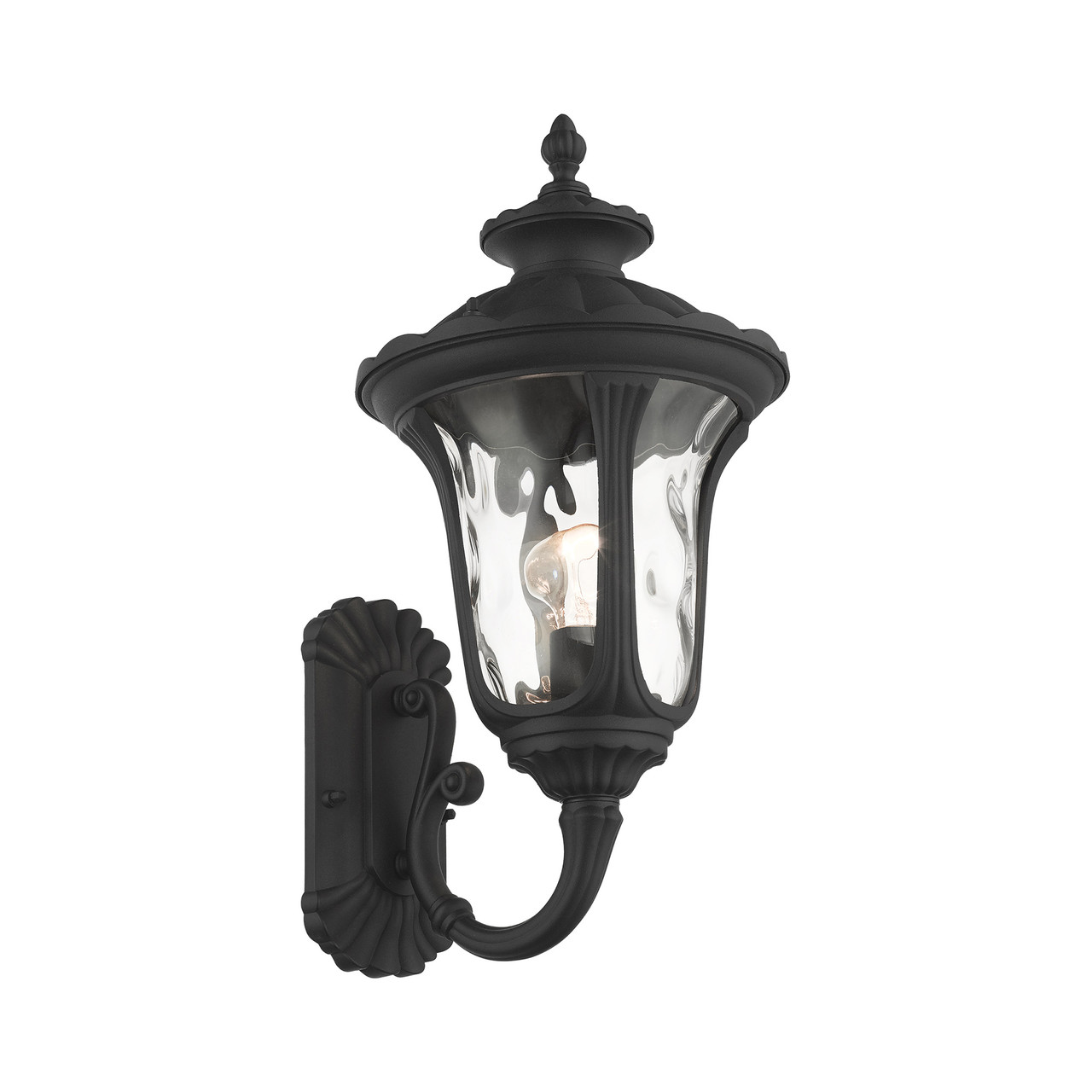 LIVEX LIGHTING 7852-14 Oxford 1 Lt Textured Black Outdoor Wall Lantern