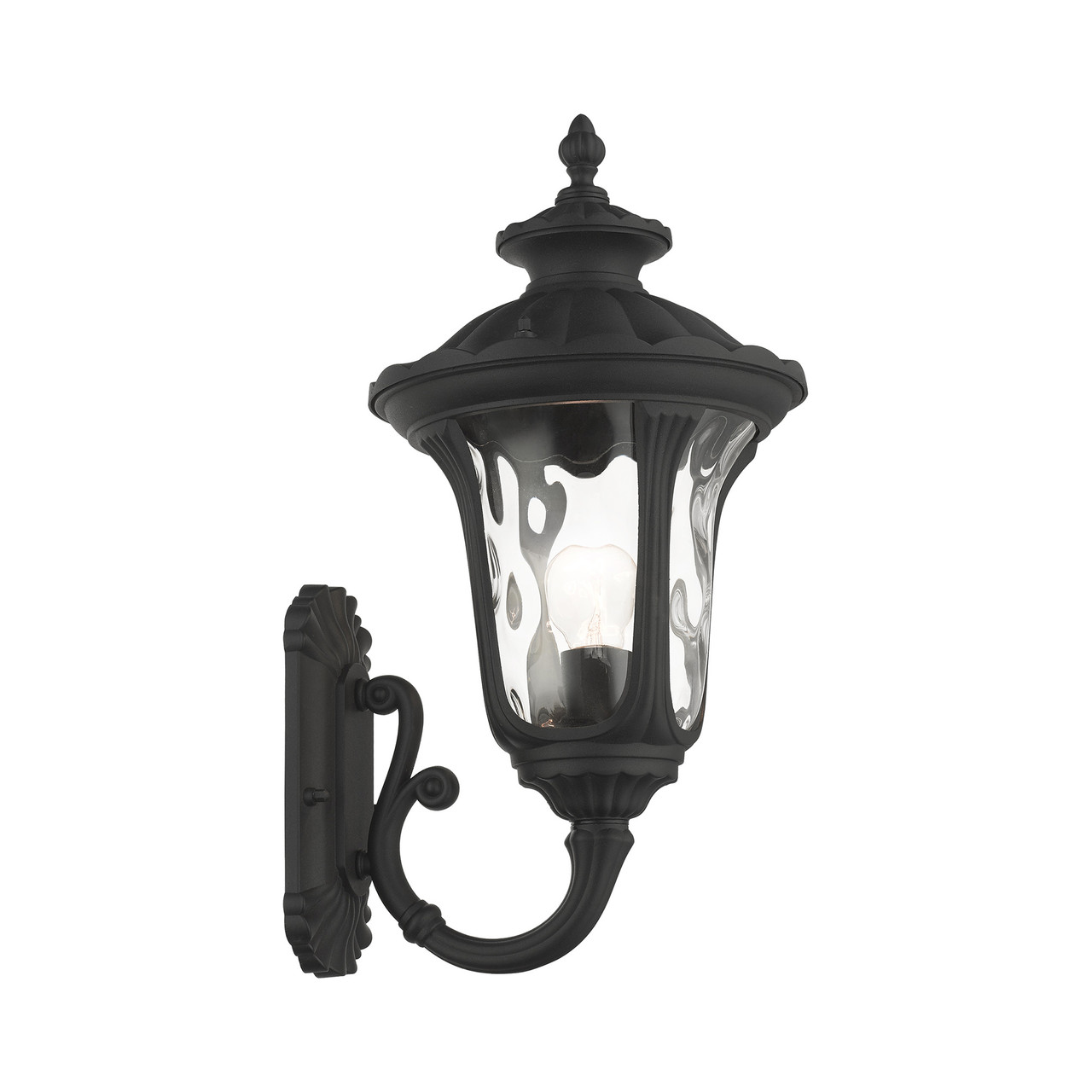 LIVEX LIGHTING 7852-14 Oxford 1 Lt Textured Black Outdoor Wall Lantern