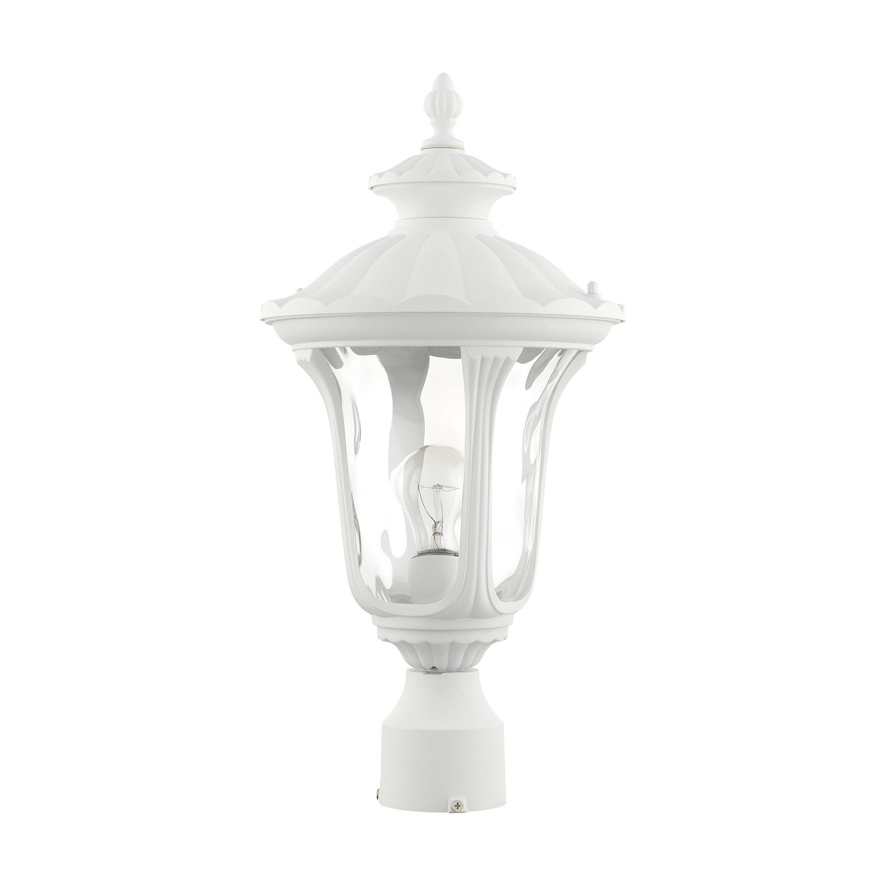 LIVEX LIGHTING 7855-13 1 Light Textured White Outdoor Post Top Lantern