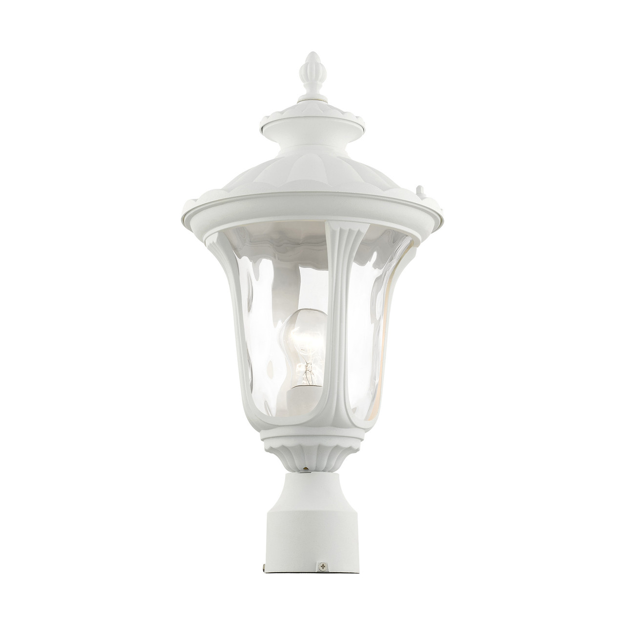 LIVEX LIGHTING 7855-13 1 Light Textured White Outdoor Post Top Lantern