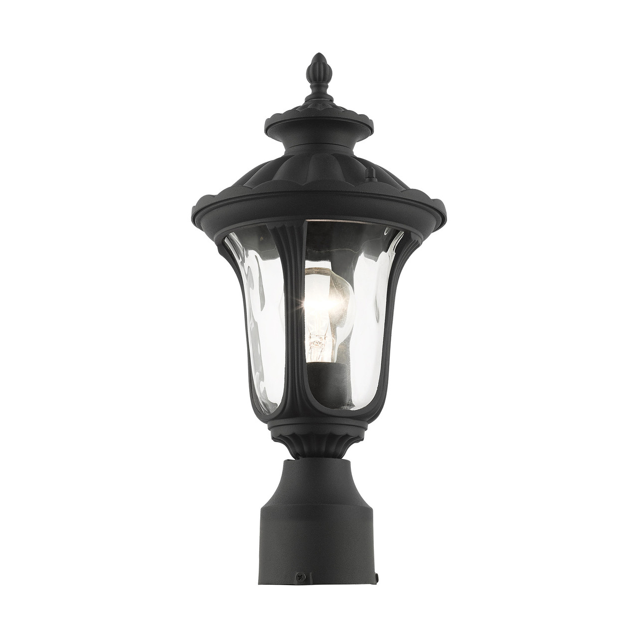 LIVEX LIGHTING 7855-14 1 Light Textured Black Outdoor Post Top Lantern