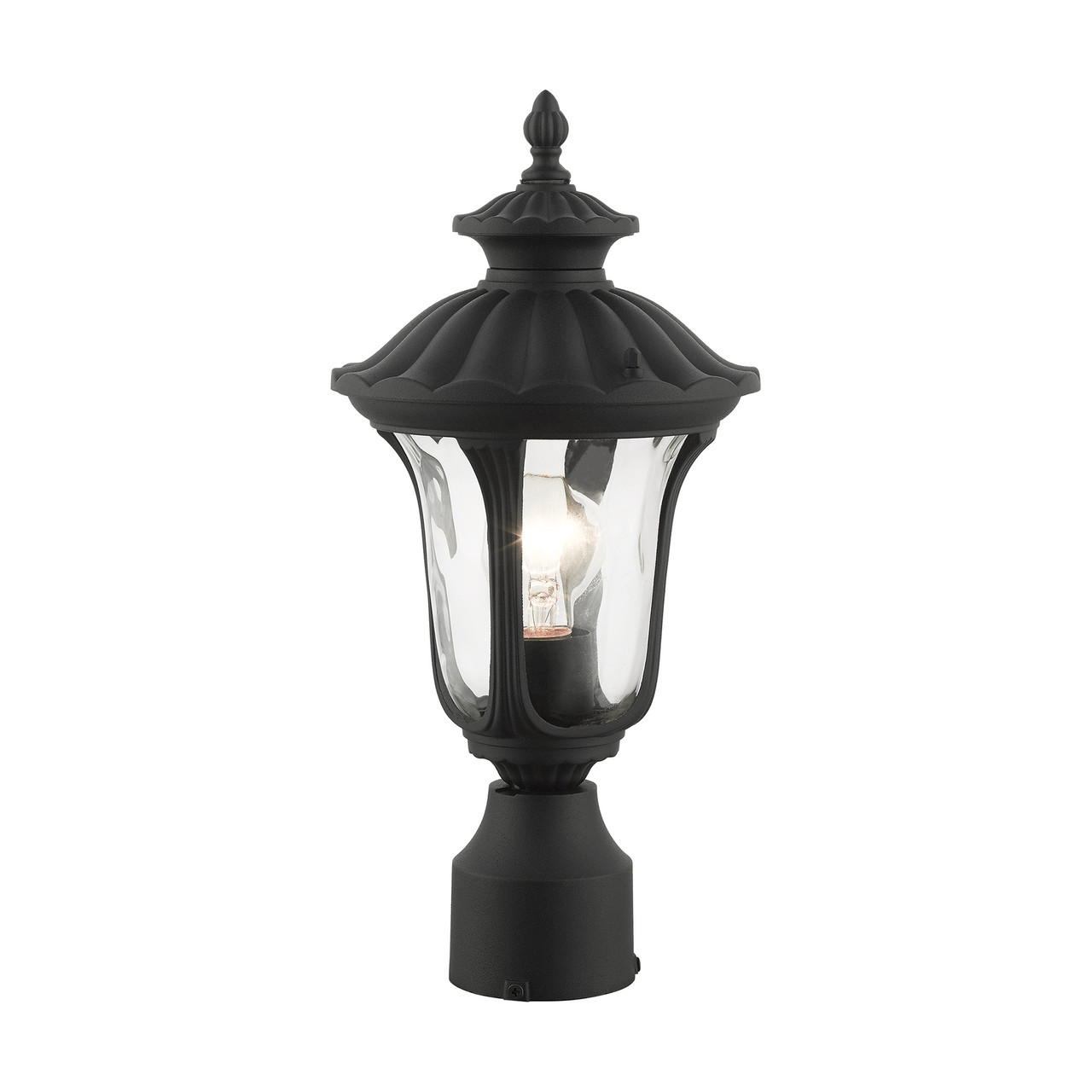 LIVEX LIGHTING 7855-14 1 Light Textured Black Outdoor Post Top Lantern