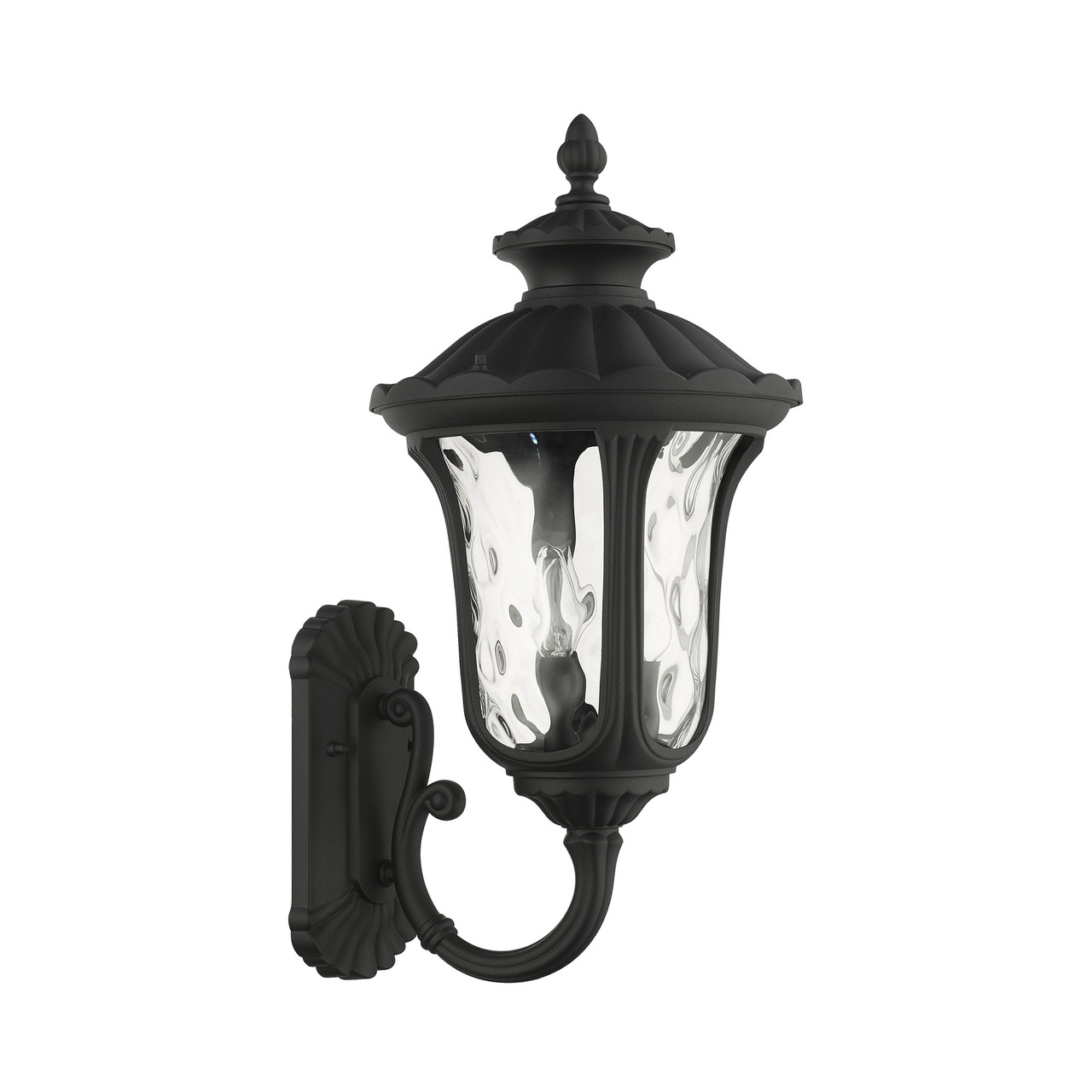 LIVEX LIGHTING 7856-14 Oxford 3 Lt Textured Black Outdoor Wall Lantern