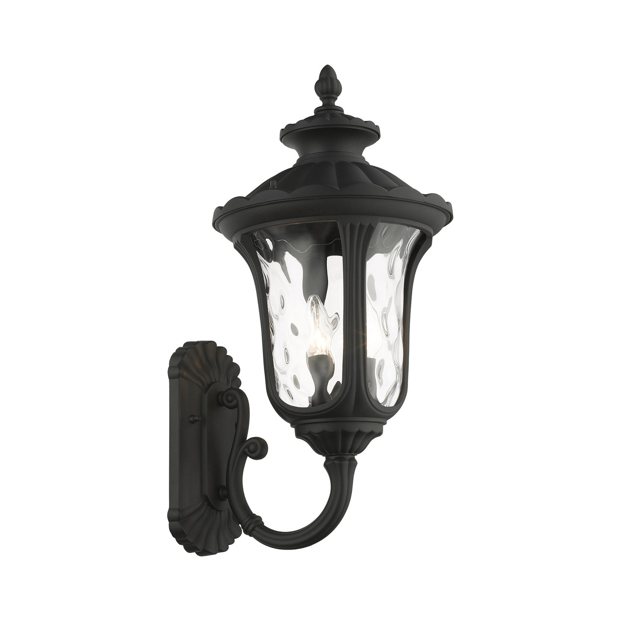 LIVEX LIGHTING 7856-14 Oxford 3 Lt Textured Black Outdoor Wall Lantern