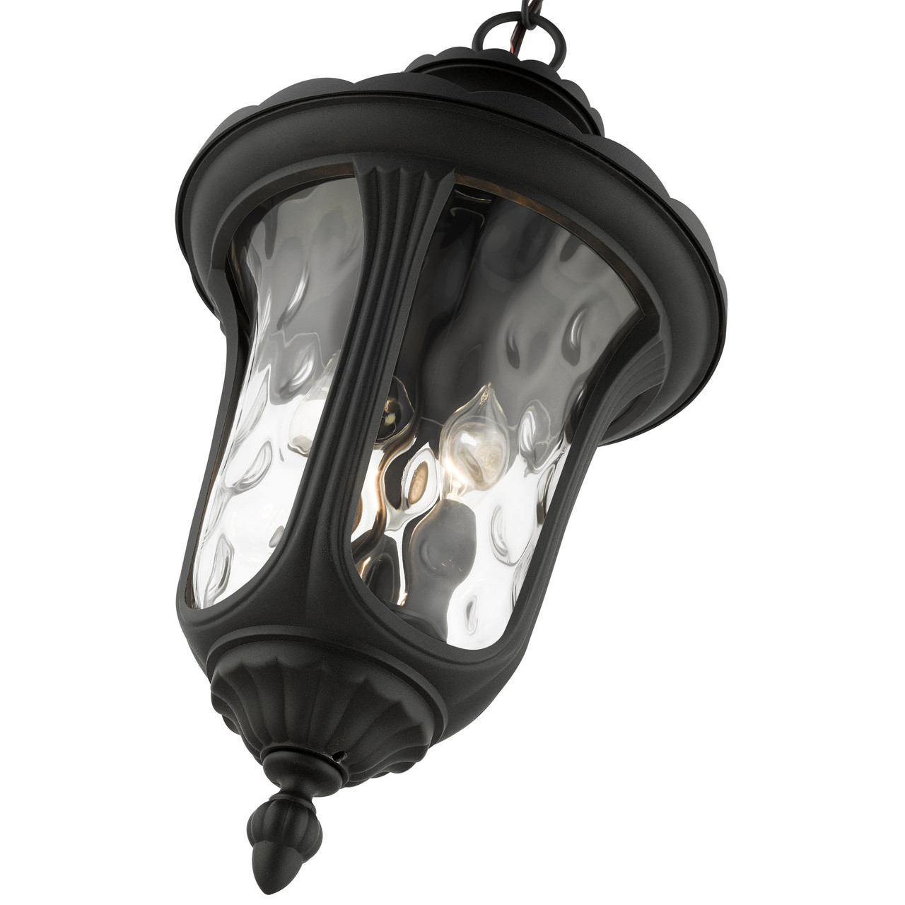 LIVEX LIGHTING 7858-14 3 Light Textured Black Outdoor Pendant Lantern