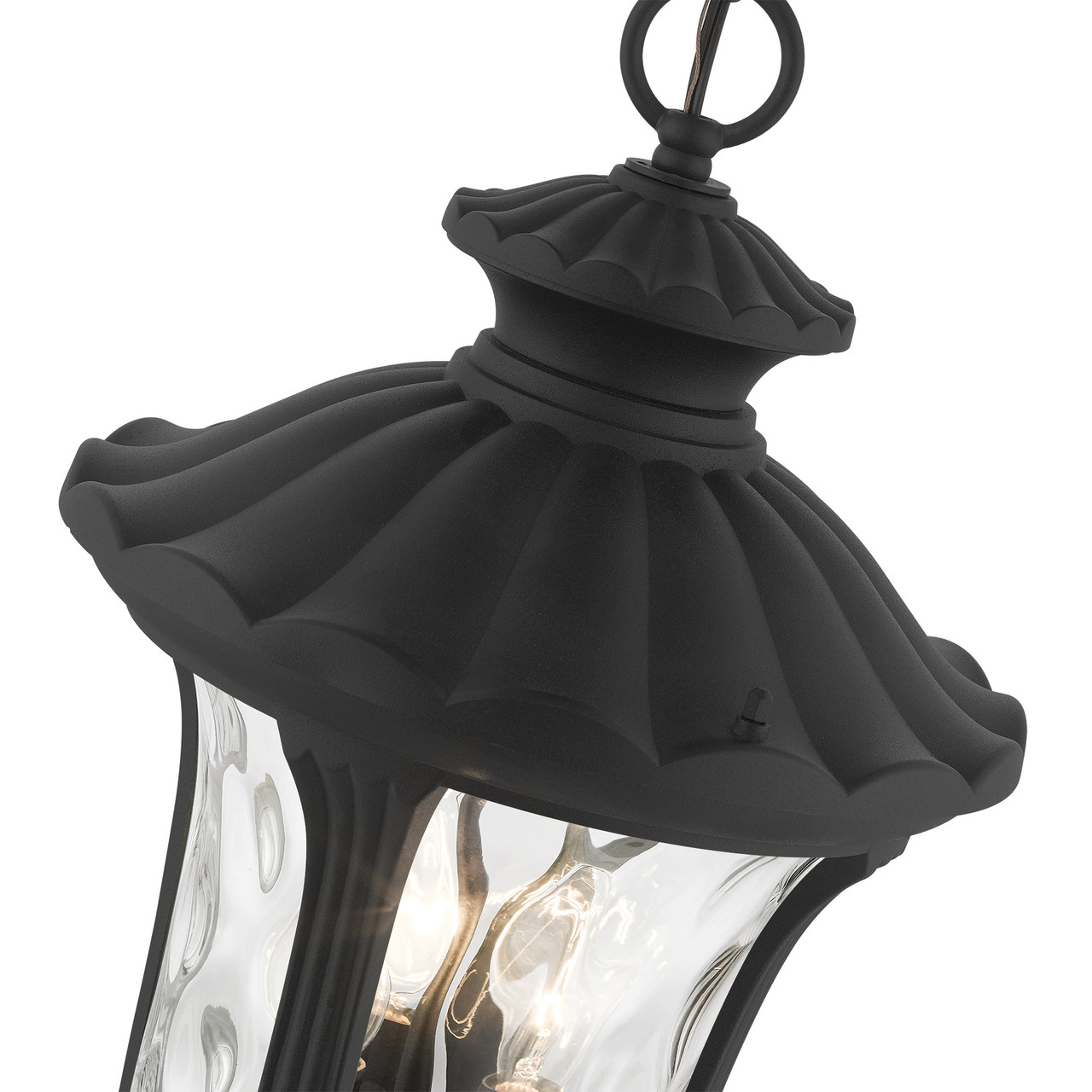 LIVEX LIGHTING 7858-14 3 Light Textured Black Outdoor Pendant Lantern