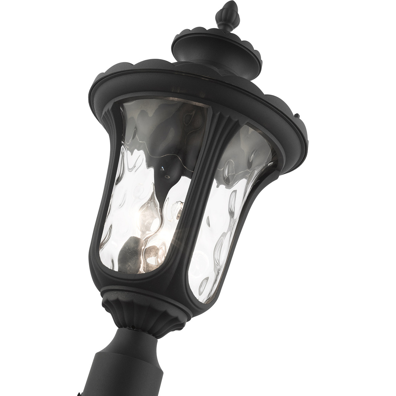 LIVEX LIGHTING 7859-14 3 Light Textured Black Outdoor Post Top Lantern