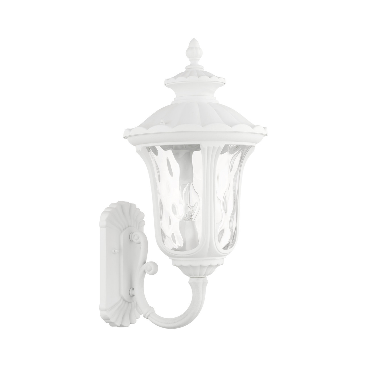 LIVEX LIGHTING 7856-13 Oxford 3 Lt Textured White Outdoor Wall Lantern LIVEX LIGHTING 7856-13 Oxford 3 Lt Textured White Outdoor Wall Lantern