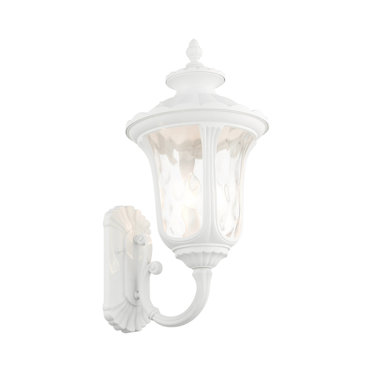 LIVEX LIGHTING 7856-13 Oxford 3 Lt Textured White Outdoor Wall Lantern