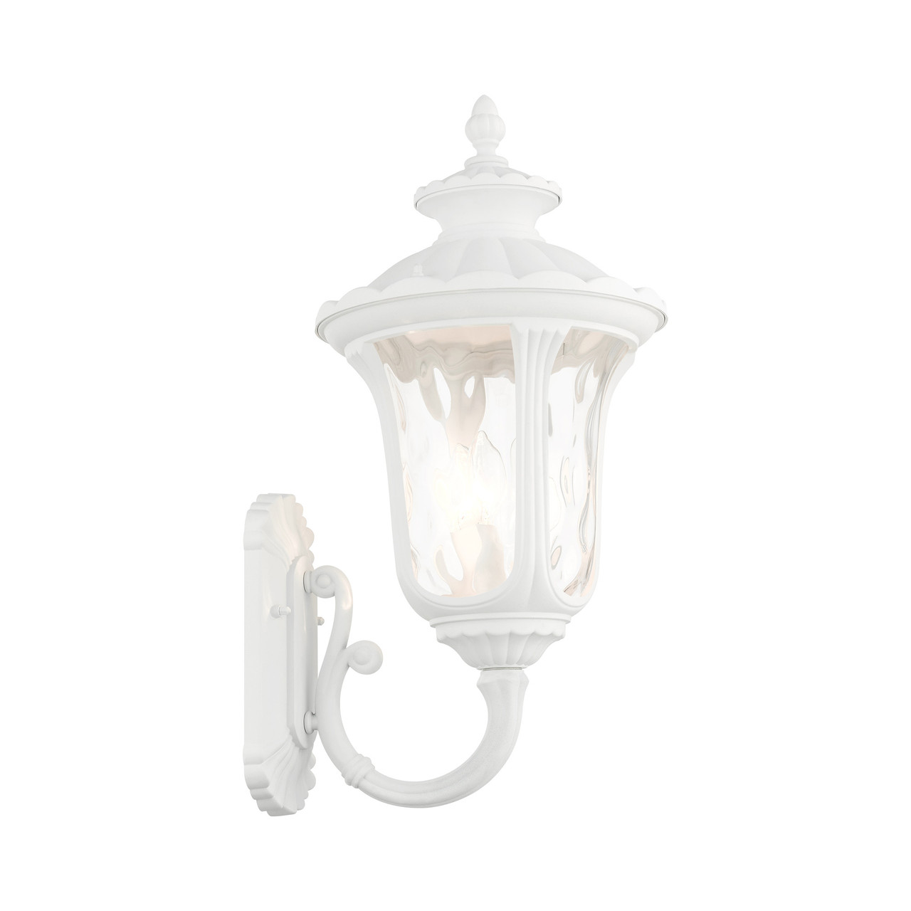 LIVEX LIGHTING 7856-13 Oxford 3 Lt Textured White Outdoor Wall Lantern