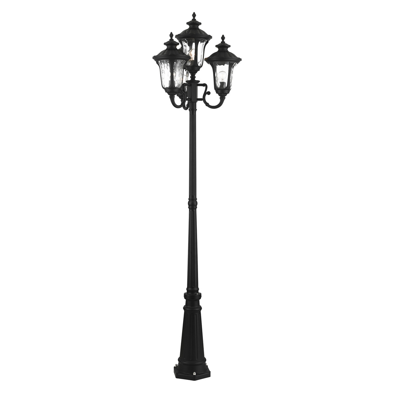 LIVEX LIGHTING 7869-14 4 Light Textured Black Outdoor Post Light