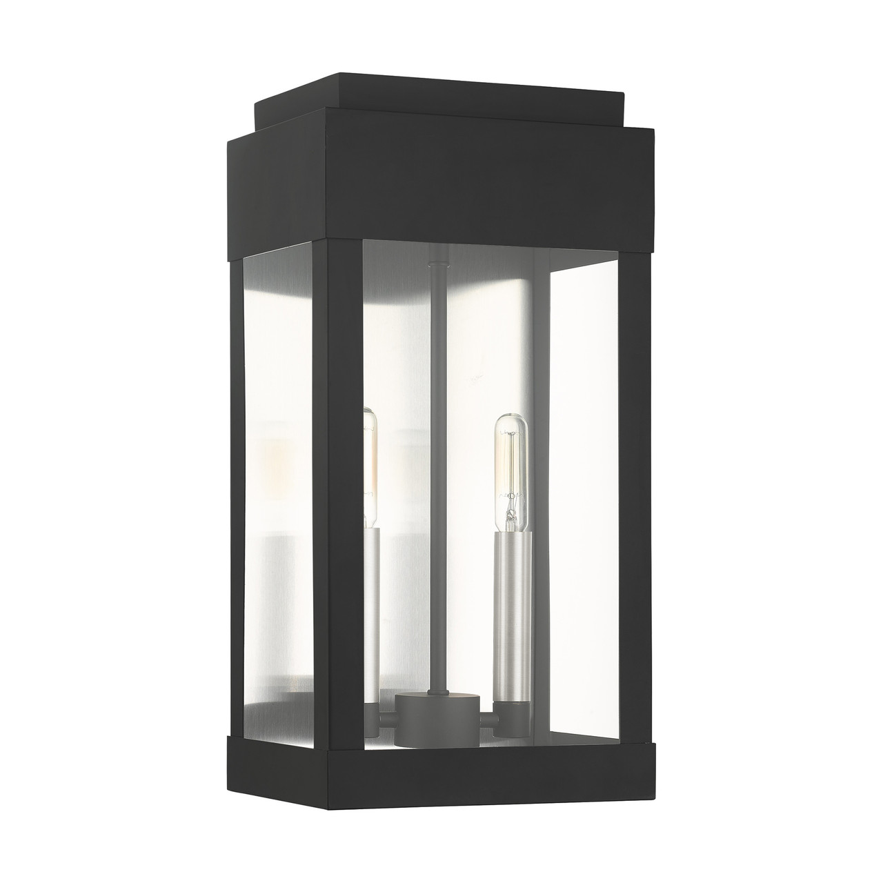 LIVEX LIGHTING 21235-04 York 2 Lt Black   Outdoor Wall Lantern