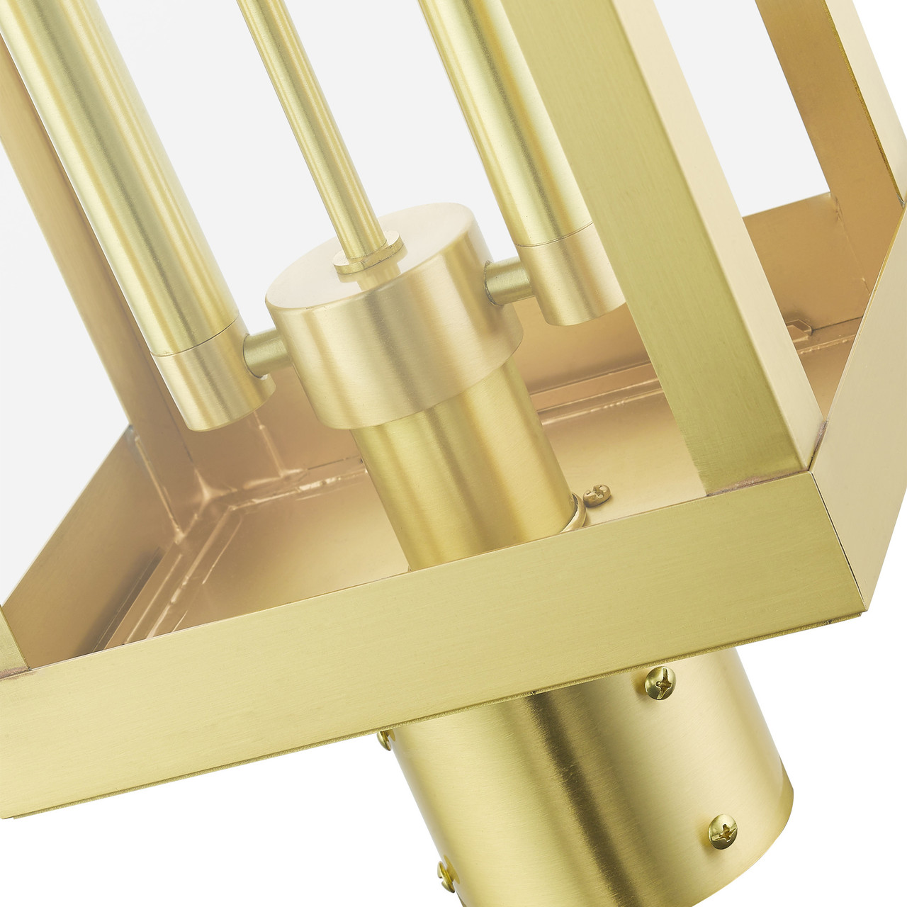 LIVEX LIGHTING 21236-12 2 Light Satin Brass Outdoor Post Top Lantern