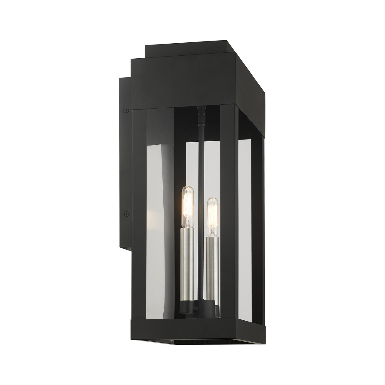 LIVEX LIGHTING 21238-04 York 2 Lt Black   Outdoor Wall Lantern