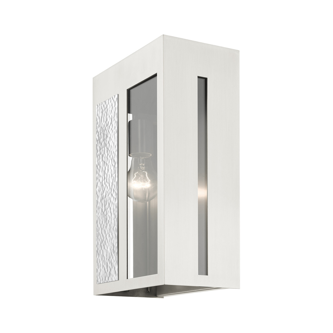 LIVEX LIGHTING 27413-91 Lafayette 1 Lt Brushed Nickel Outdoor Wall Lantern