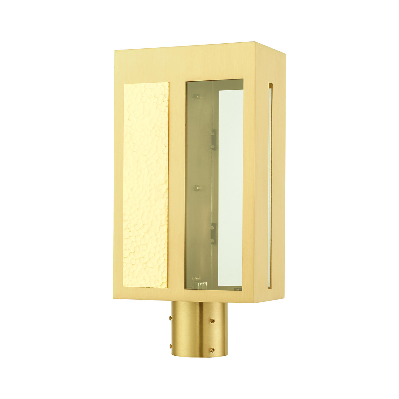 LIVEX LIGHTING 27416-12 1 Light Satin Brass Outdoor Post Top Lantern