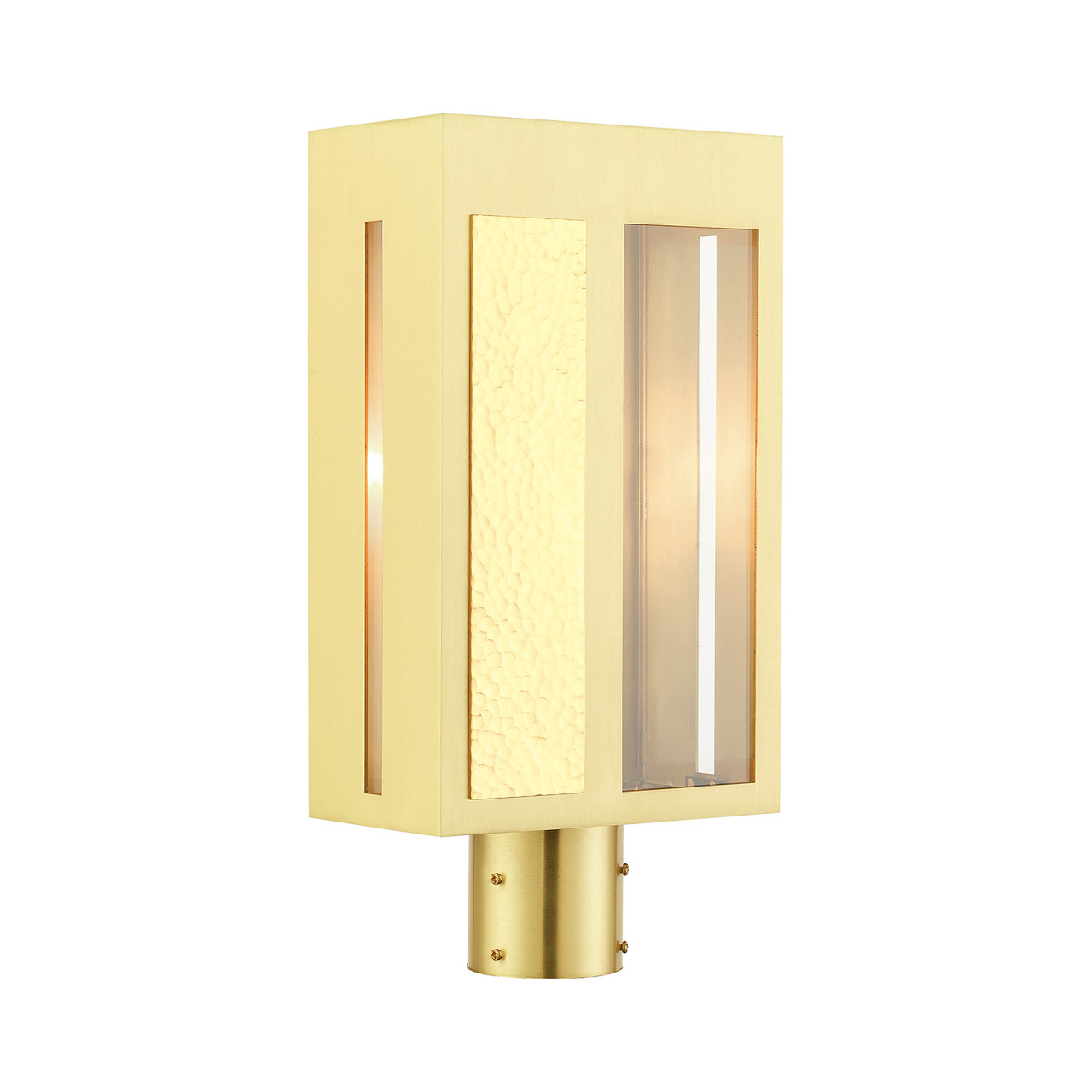 LIVEX LIGHTING 27416-12 1 Light Satin Brass Outdoor Post Top Lantern