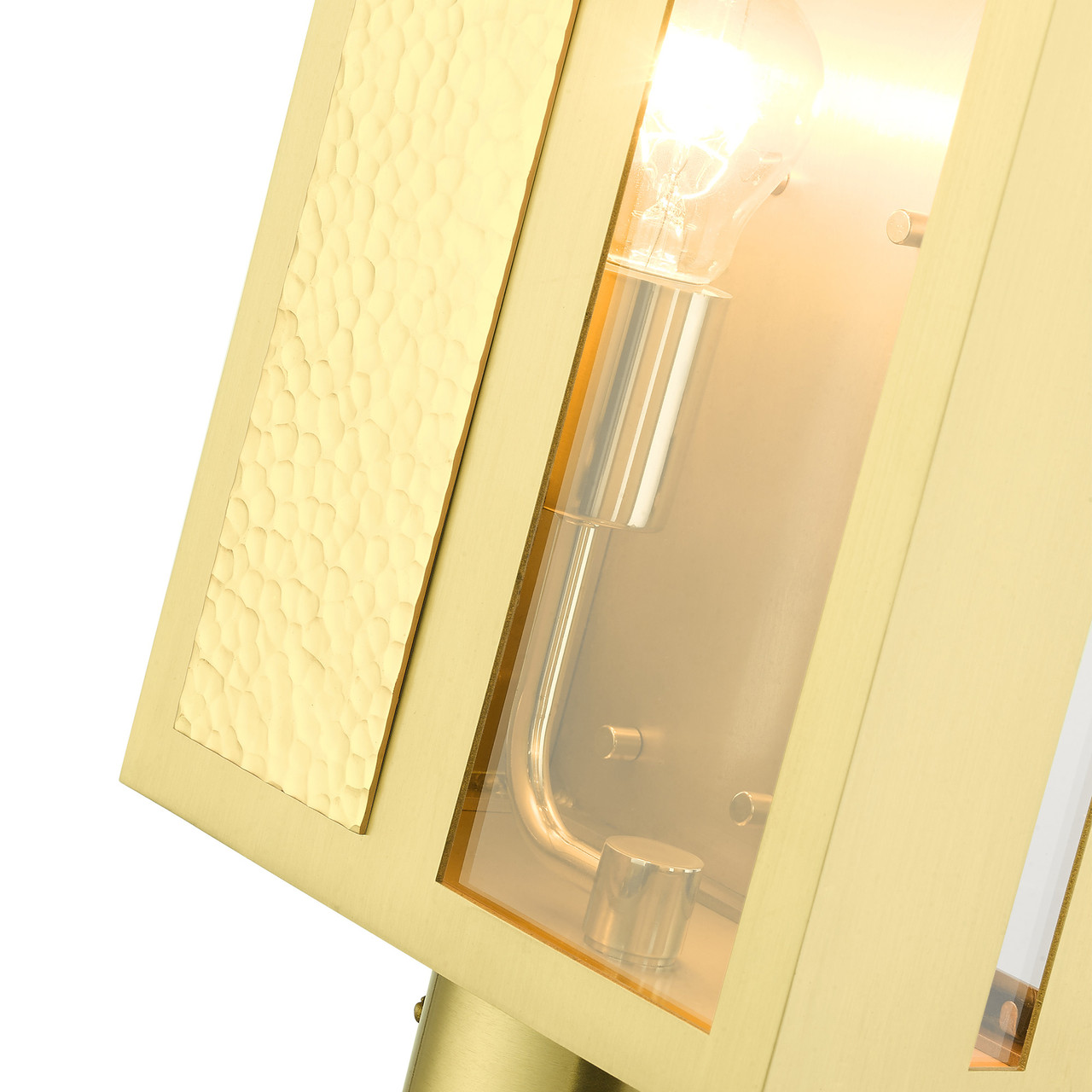 LIVEX LIGHTING 27416-12 1 Light Satin Brass Outdoor Post Top Lantern