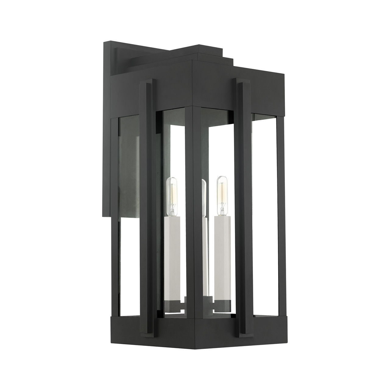 LIVEX LIGHTING 27715-04 Lexington 3 Lt Black Outdoor Wall Lantern