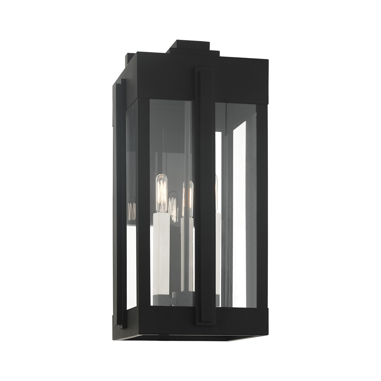 LIVEX LIGHTING 27715-04 Lexington 3 Lt Black Outdoor Wall Lantern