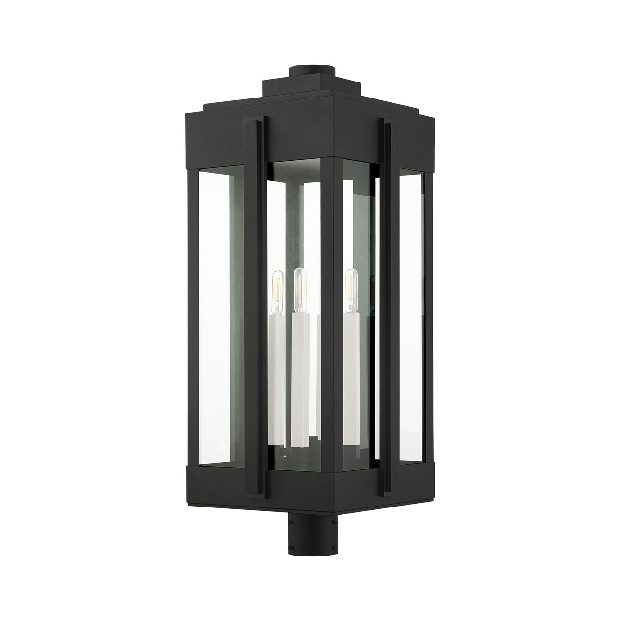 LIVEX LIGHTING 27719-04 4 Light Black Outdoor Post Top Lantern