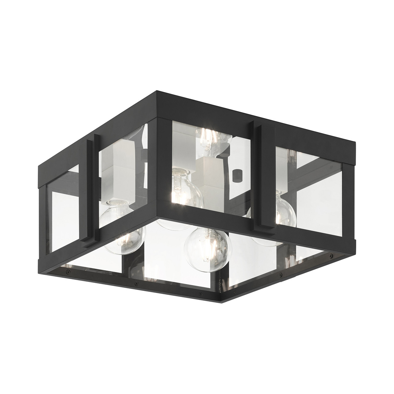 LIVEX LIGHTING 27723-04 4 Light Black Outdoor Flush Mount