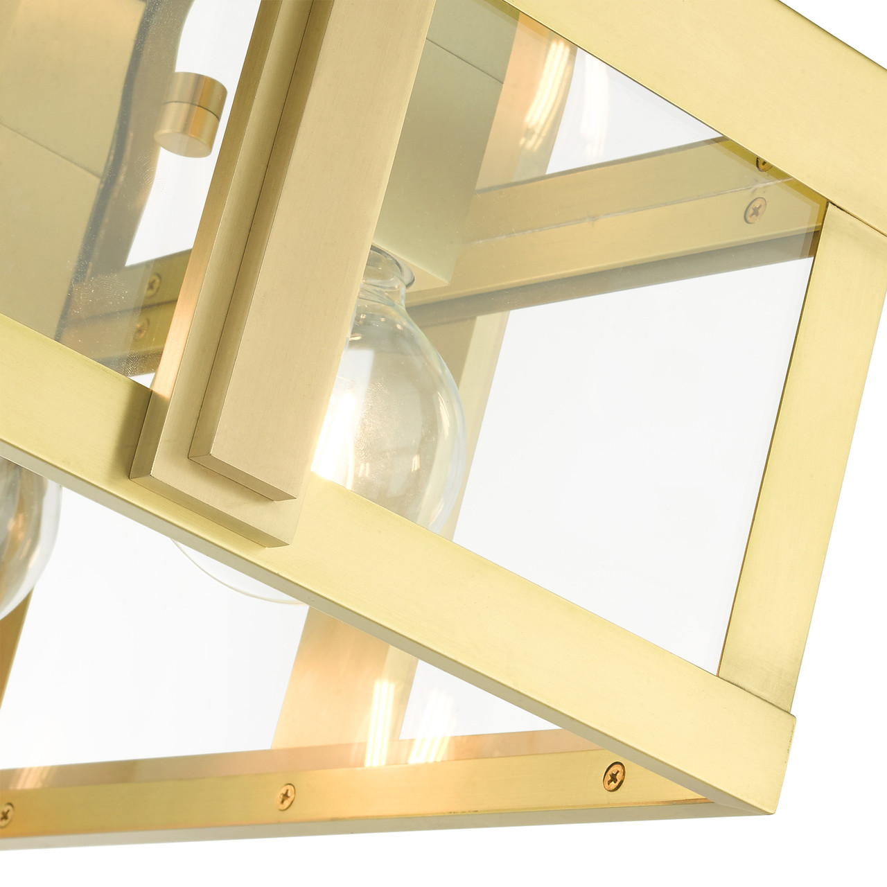 LIVEX LIGHTING 27723-08 4 Light Natural Brass Outdoor Flush Mount