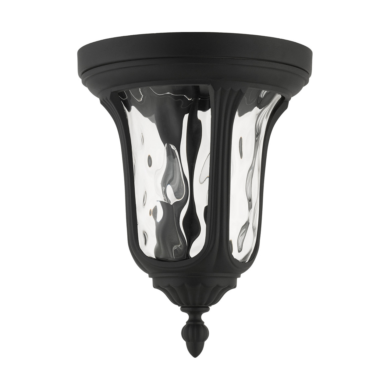 LIVEX LIGHTING 7861-14 2 Light Textured Black Outdoor Ceiling Mount