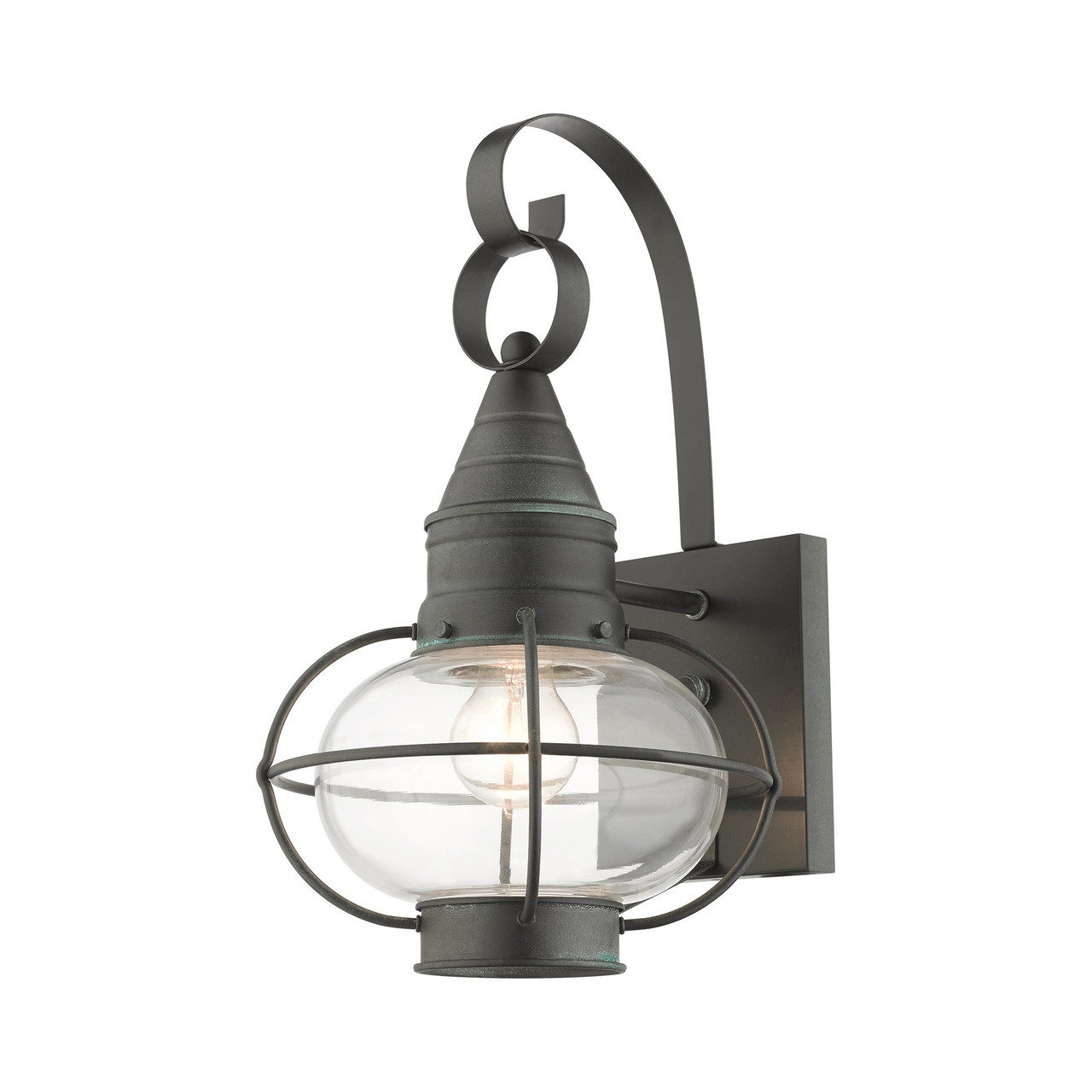 LIVEX LIGHTING 26901-61 Newburyport 1 Lt Charcoal Outdoor Wall Lantern