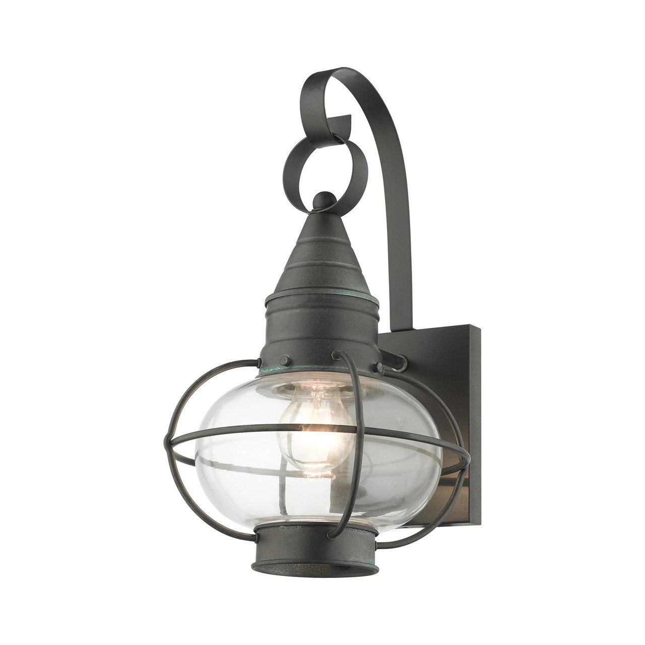 LIVEX LIGHTING 26901-61 Newburyport 1 Lt Charcoal Outdoor Wall Lantern