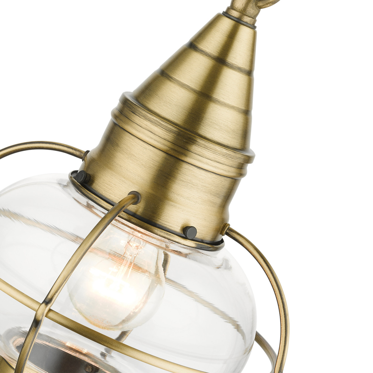 LIVEX LIGHTING 26910-01 1 Light Antique Brass Outdoor Pendant Lantern