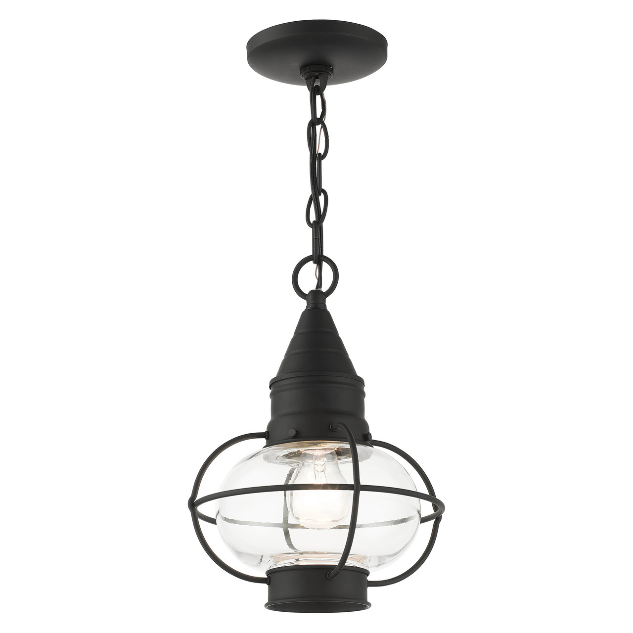 LIVEX LIGHTING 26910-04 1 Light Black Outdoor Pendant Lantern