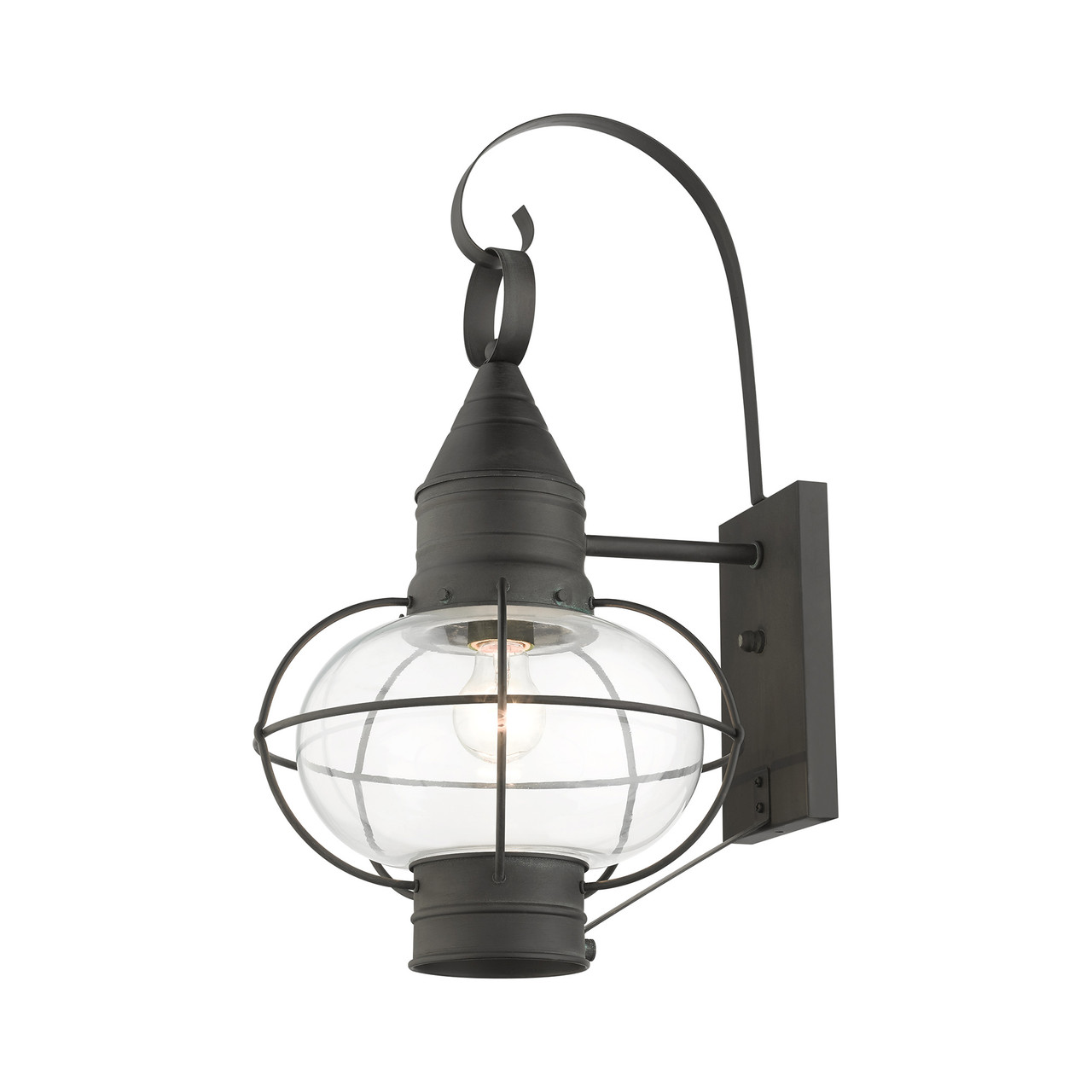 LIVEX LIGHTING 26904-61 Newburyport 1 Lt Charcoal Outdoor Wall Lantern