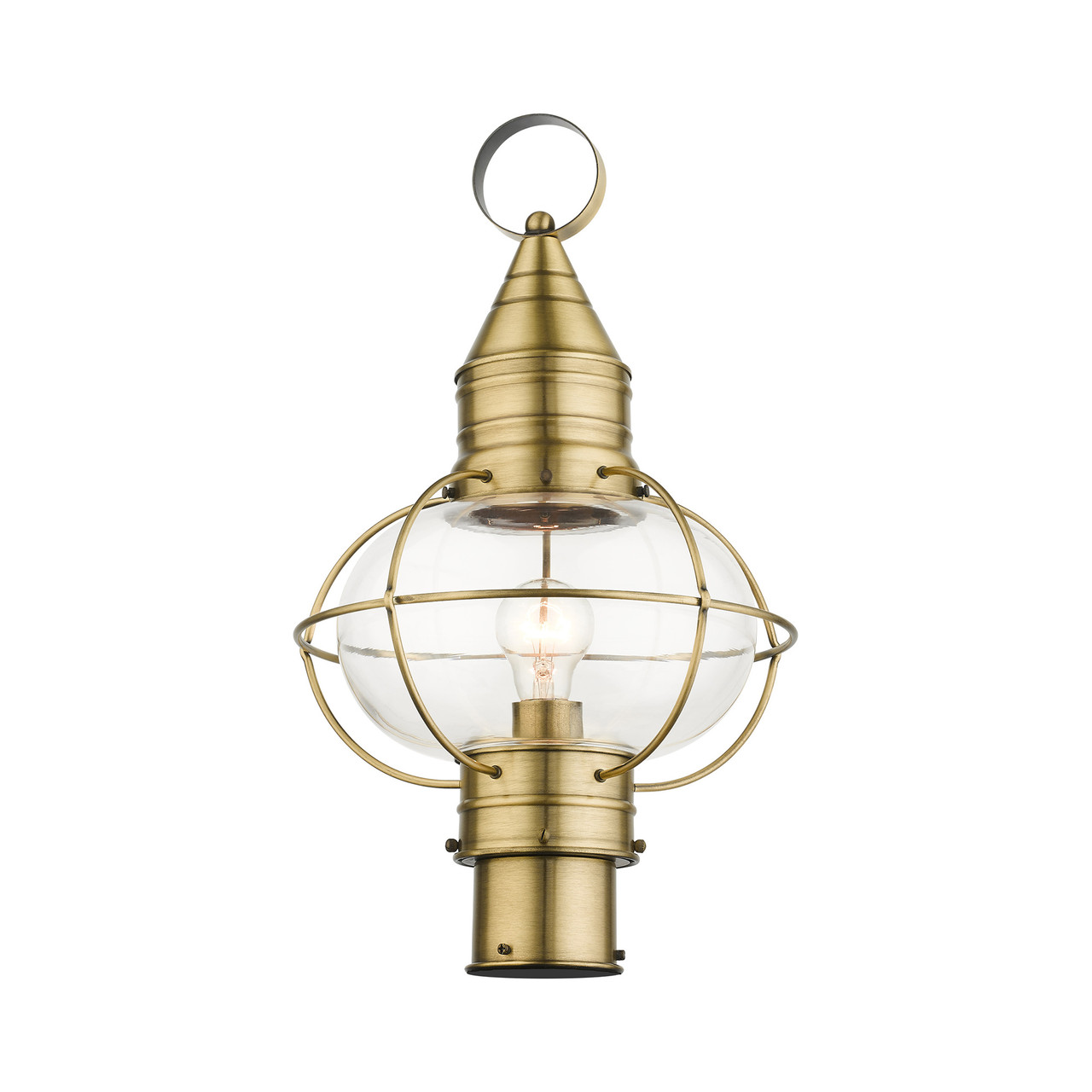 LIVEX LIGHTING 26905-01 1 Light Antique Brass Outdoor Post Top Lantern