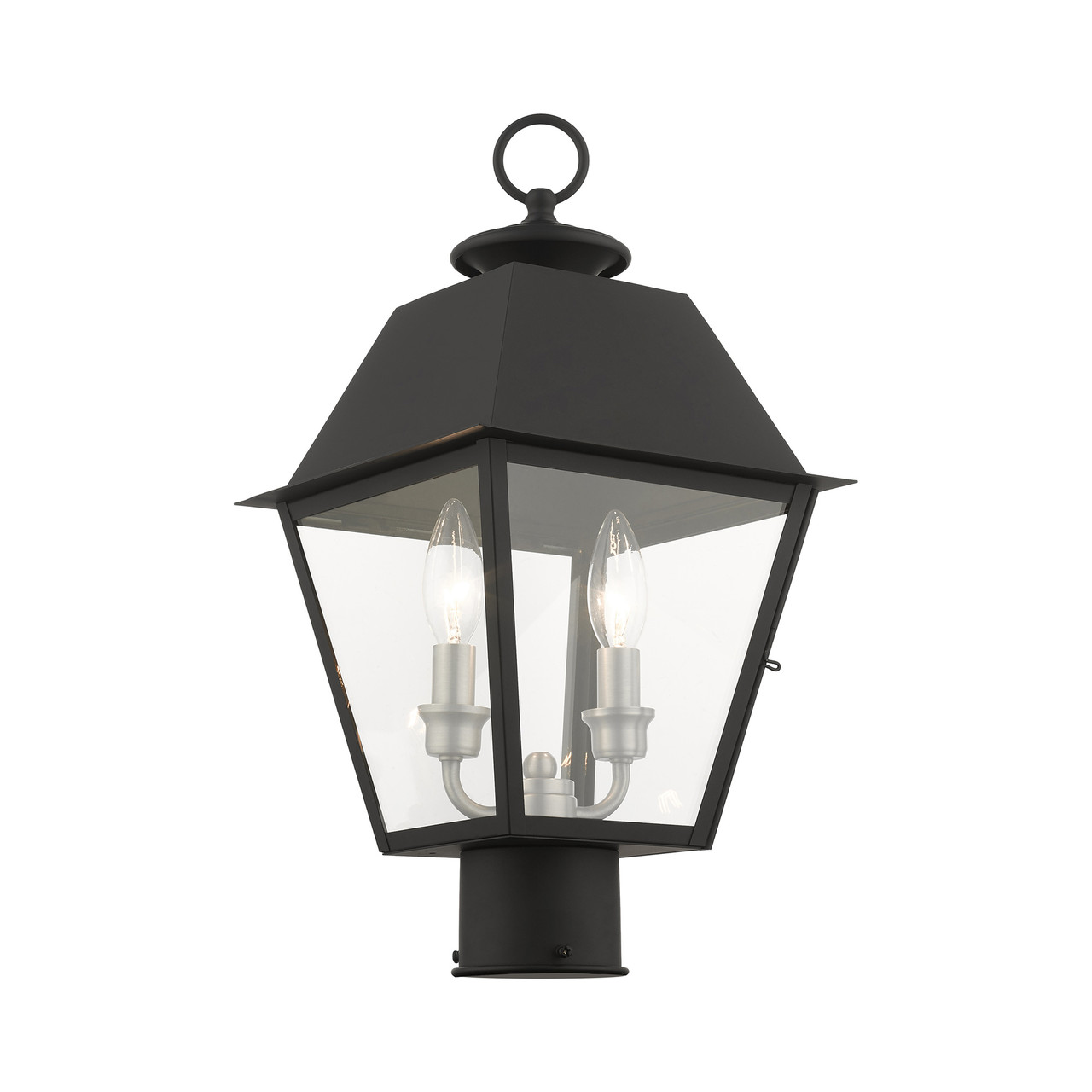 LIVEX LIGHTING 27216-04 2 Light Black Outdoor Post Top Lantern