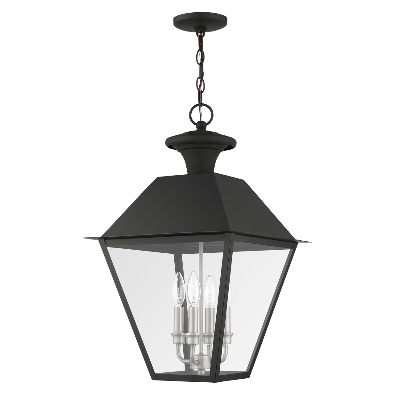 LIVEX LIGHTING 27224-04 4 Light Black Outdoor Pendant Lantern