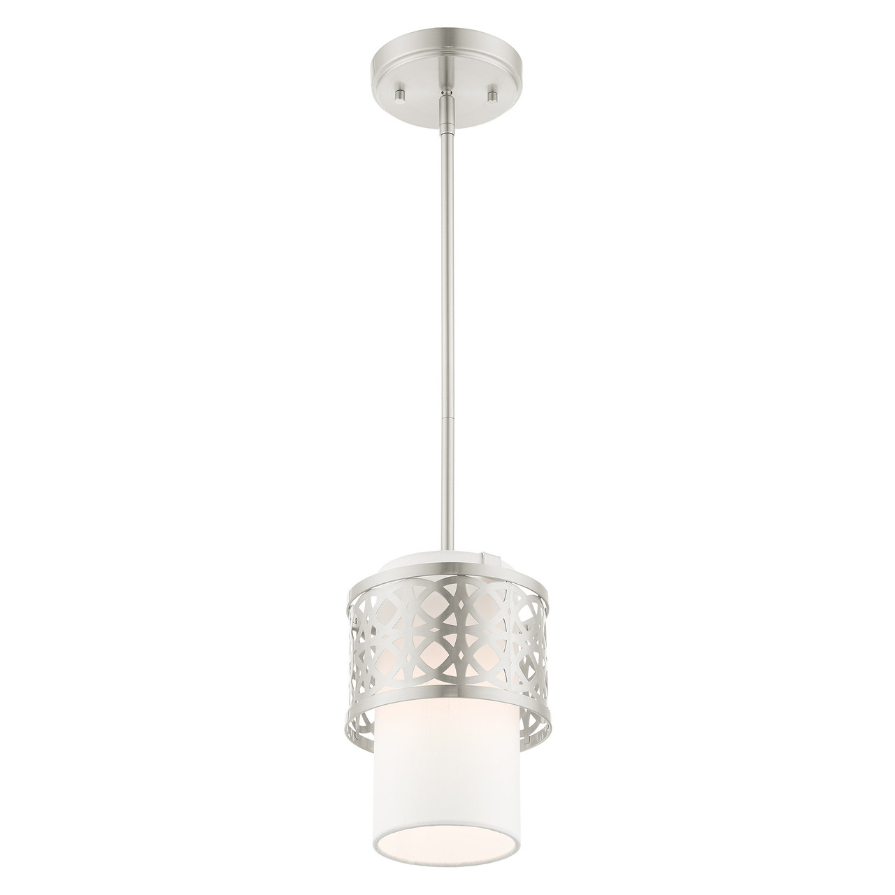 LIVEX LIGHTING 49861-91 Calinda 1 Lt Brushed Nickel Mini Pendant