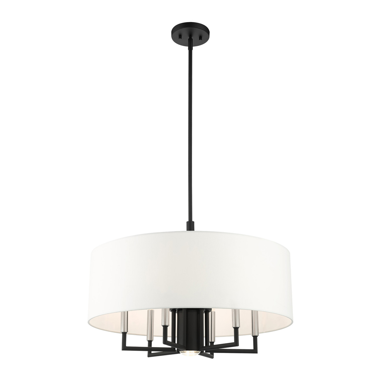 LIVEX LIGHTING 49376-04 Meridian 7 Lt Black Pendant Chandelier