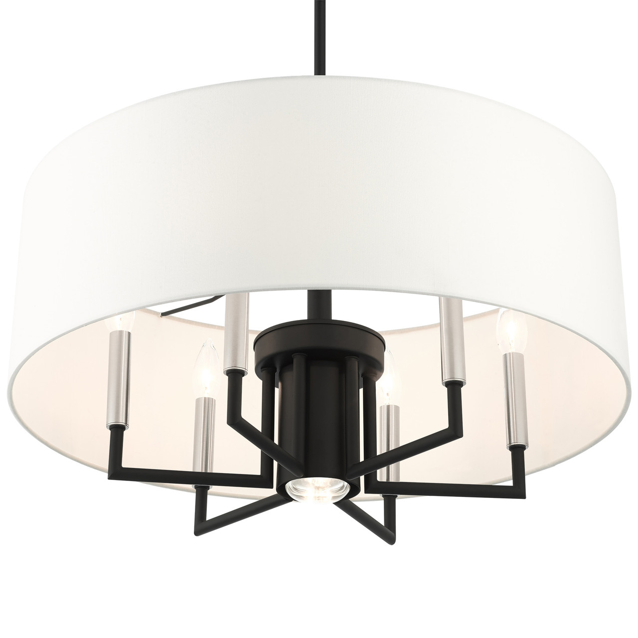 LIVEX LIGHTING 49376-04 Meridian 7 Lt Black Pendant Chandelier