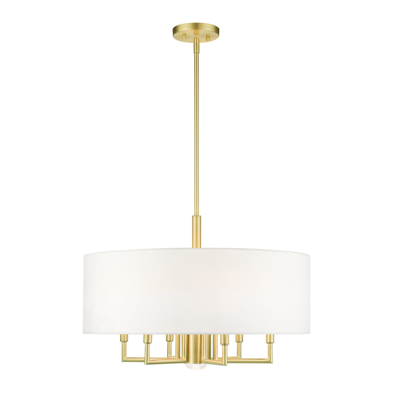 LIVEX LIGHTING 49376-12 Meridian 7 Lt Satin Brass Pendant Chandelier