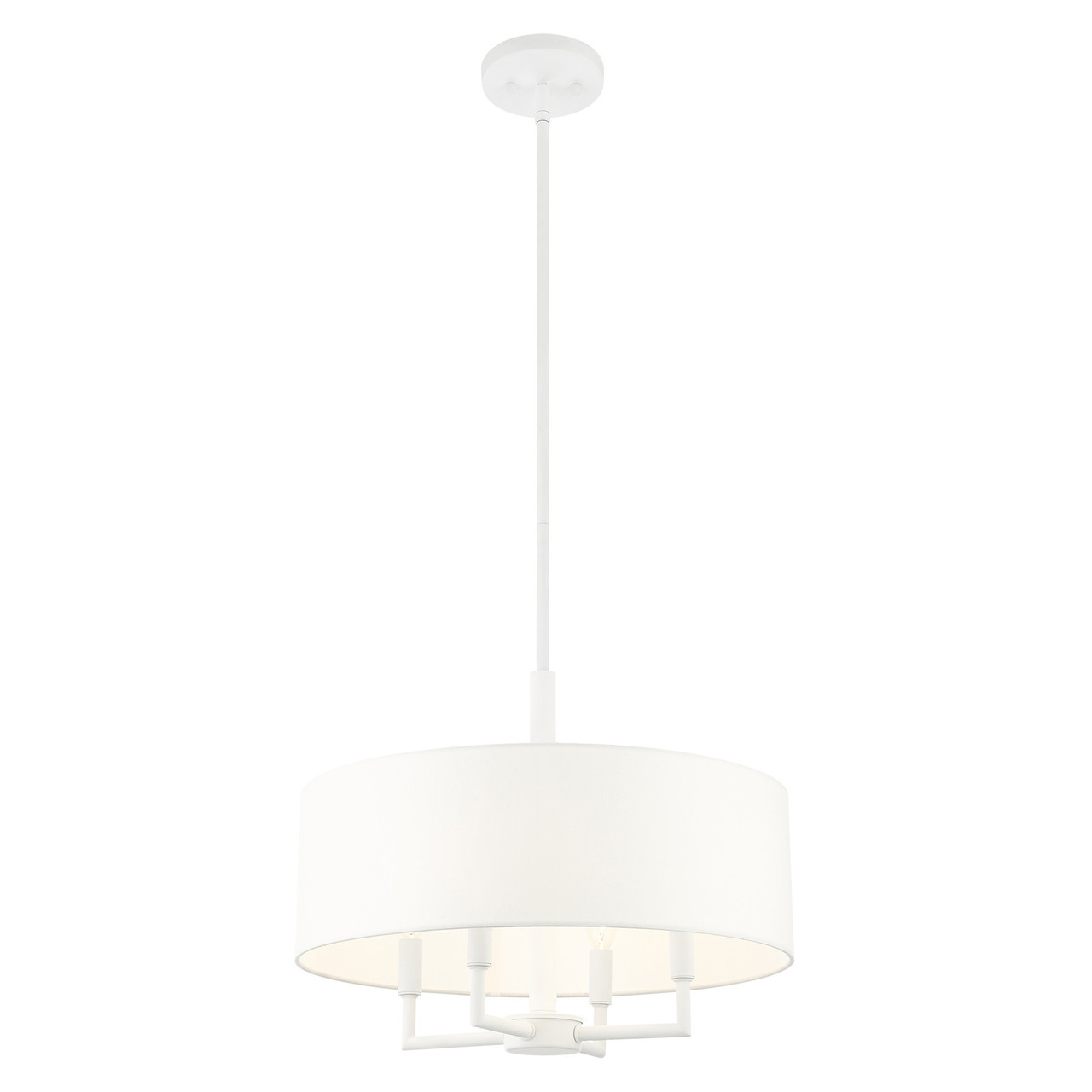 LIVEX LIGHTING 49374-03 Meridian 4 Lt White Pendant Chandelier